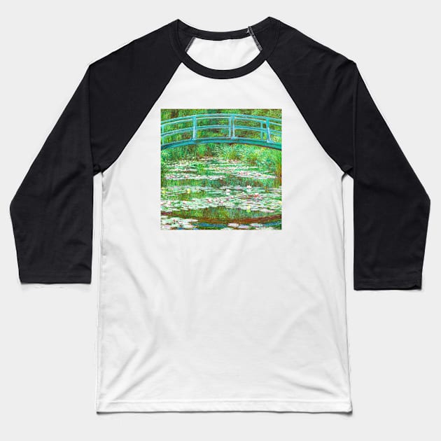 Claude Monet Japanese Footbridge famous art painting Baseball T-Shirt by CONCEPTDVS